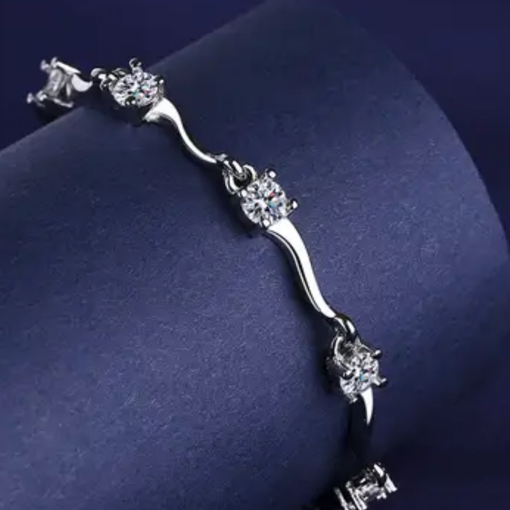 Sterling Silver Crystal Rhinestones bracelet